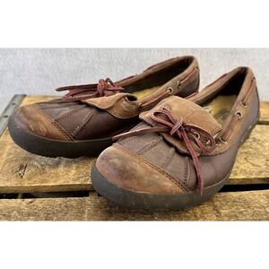 Ugg Ashdale Duck Shoes Women's Size 8 Burgundy Coated Canvas & Leather Outdoors